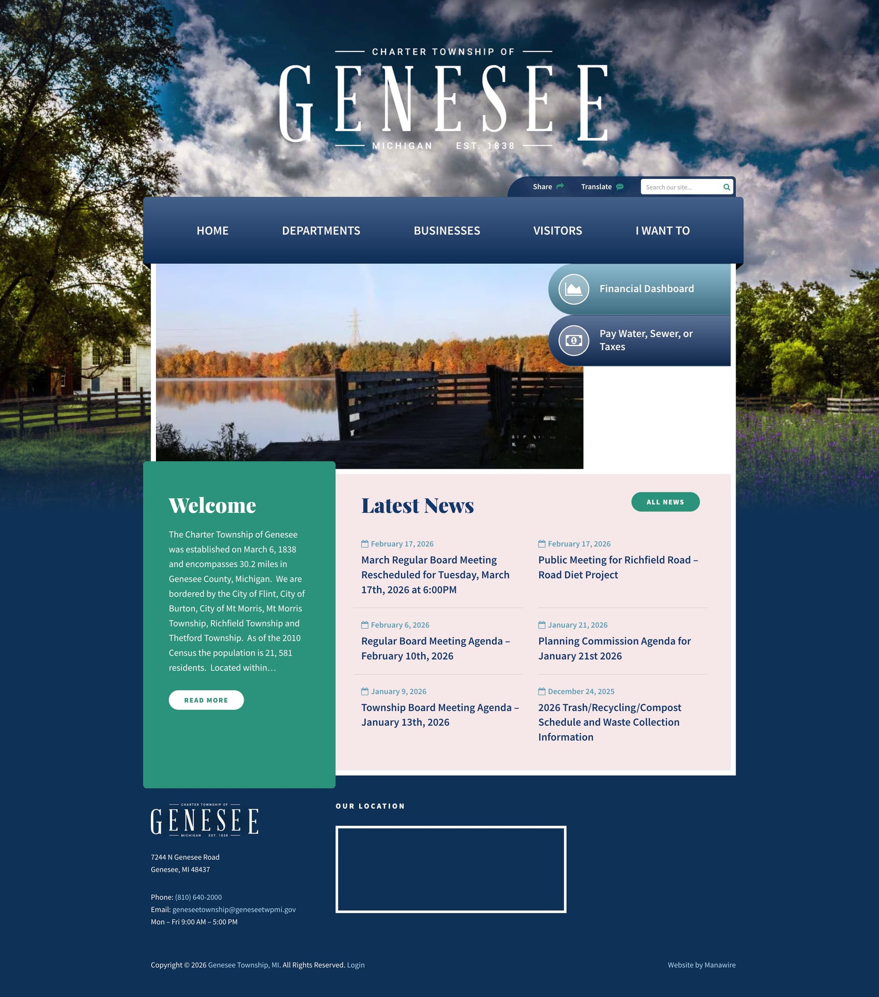 Genesee Township government website screenshot